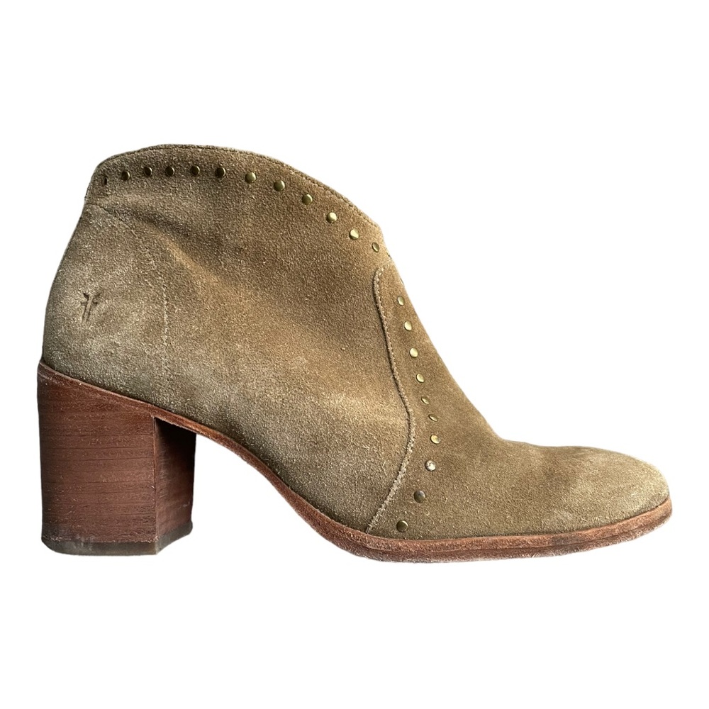 Frye leather light brown western ankle booties